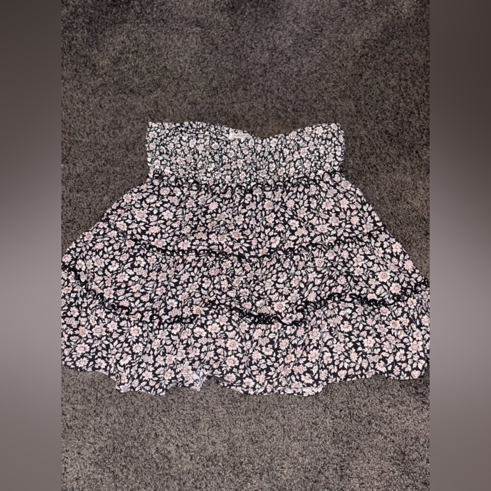 Floral Black and White Skirt